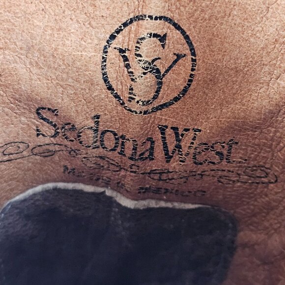 Sedona West Men's Genuine Hornback Caiman Tail Cut Cowboy Boots Tan Brown 6.5D - Picture 4 of 15